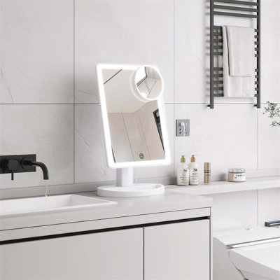 Demetrias Plastic Rectangle Freestanding Vanity Mirror