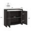 Buffet 35 po avec rangement, ébène