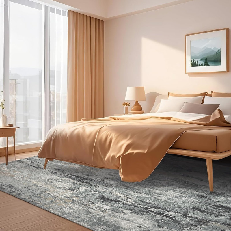 Hallway Runner Rug Non Slip Machine Washable Area Rugs Modern Abstract Bedside Floor Cover Non Shedding Contemporary Carpet for Laundry, Kitchen, Bedroom