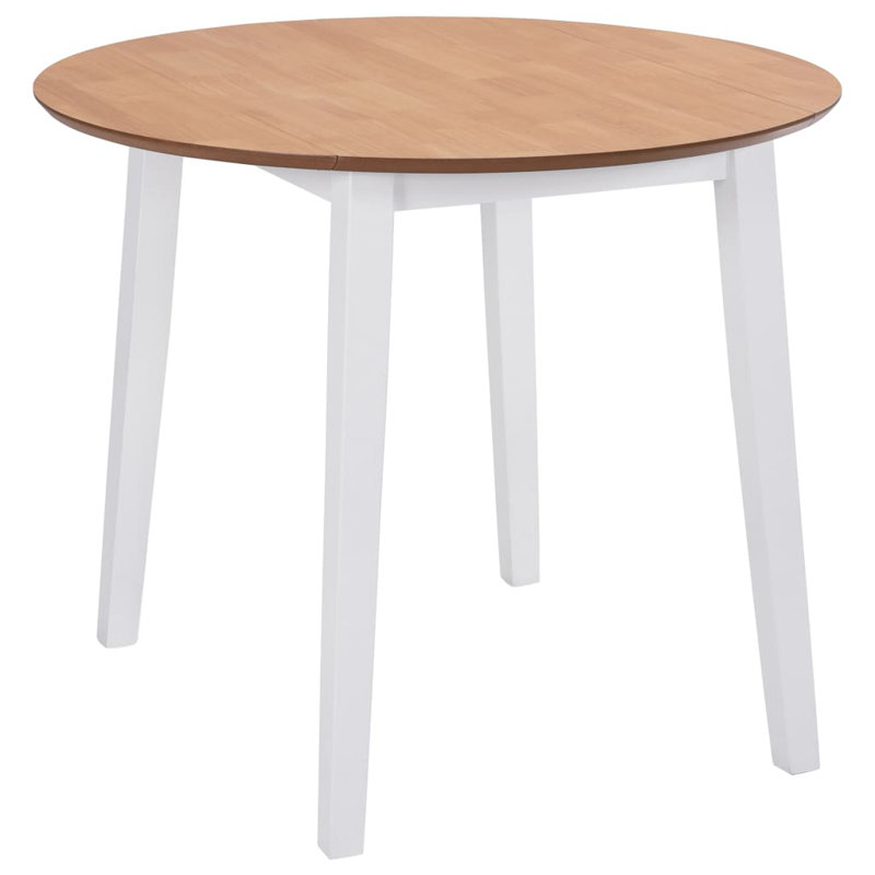 Jaylee Extendable Round Dining Table, Brown/White