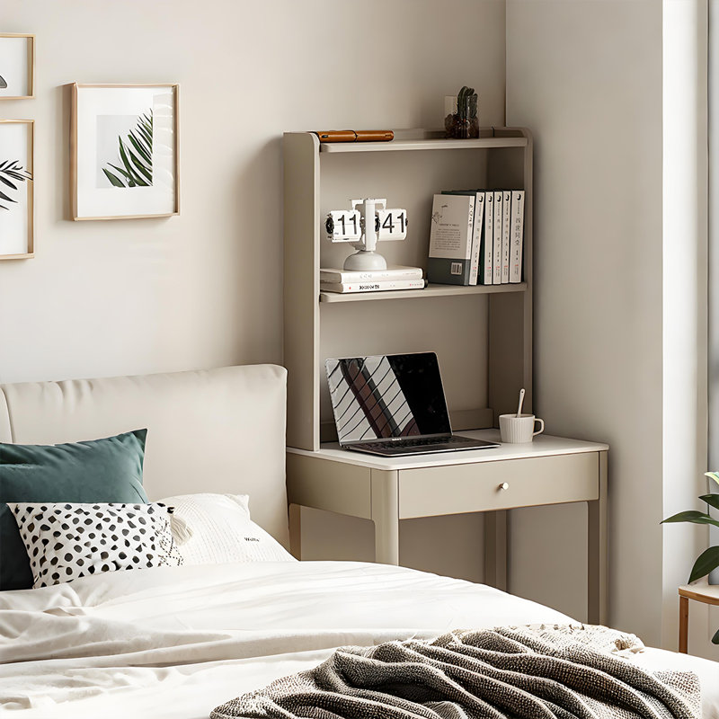Compact Desk with Bookshelf for Small Spaces