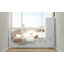 Lit plateforme avec tête de lit et pied de lit avec rangement, tablettes gigognes, gris-926641530