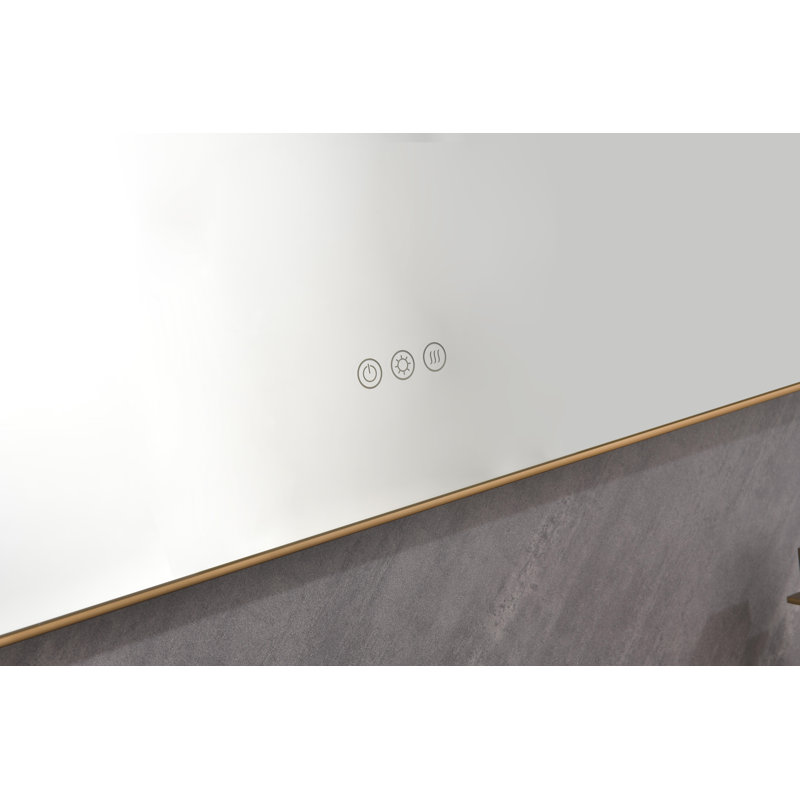 LED Mirror Bathroom Vanity Mirror With Back Light, Wall Mount Anti-Fog Memory Large Adjustable Vanity Mirror, Gold, 60" x 36"