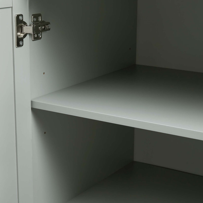 Tall And Wide Storage Cabinet With Doors For Bathroom/Office, Gray