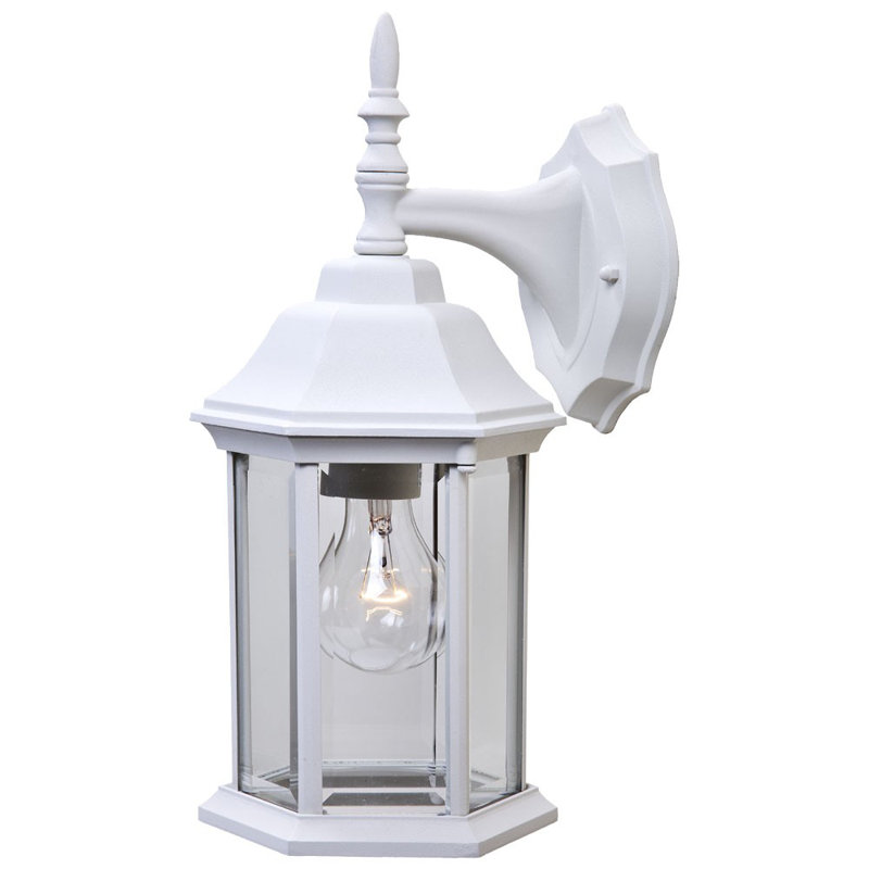 Clear Glass Swing Arm Wall Light, White