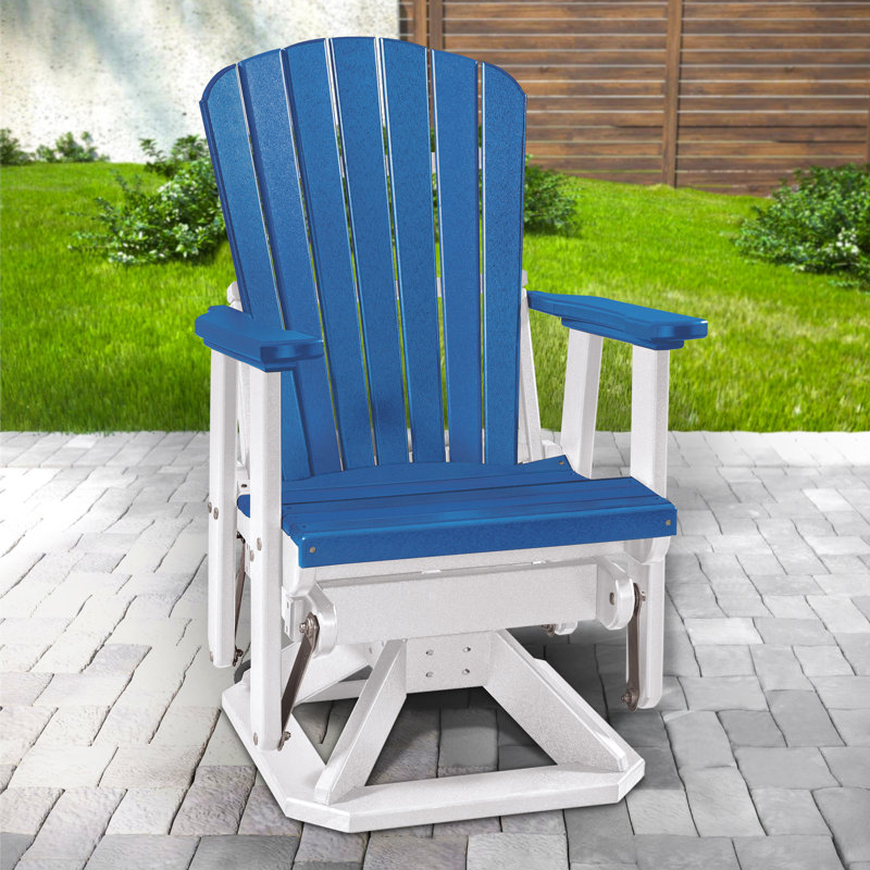 Chaise d'extérieur en plastique Bewley, Bleu / blanc