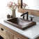 Antique Copper Metal Rectangular Drop-in Bathroom Sink