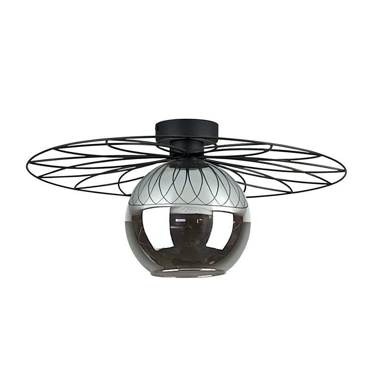Anjely Glass Flush Mount, Smoky