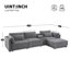 Canapé modulaire en chenille 5 pièces avec console et repose-pieds Epiphany-621963054