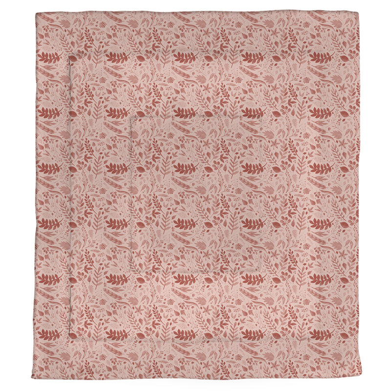 Polyester Baffle Box Stitch Comforter, King Comforter, Pink/Brown