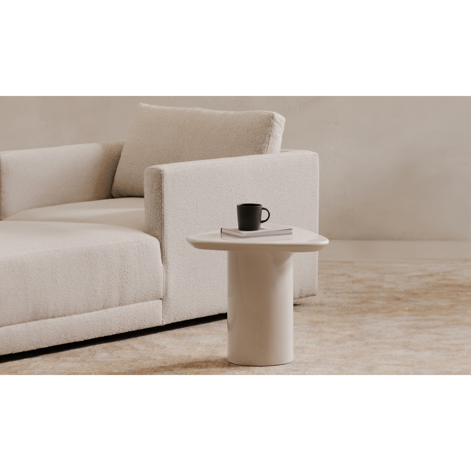Poetica End Table, Ivory White Lacquer