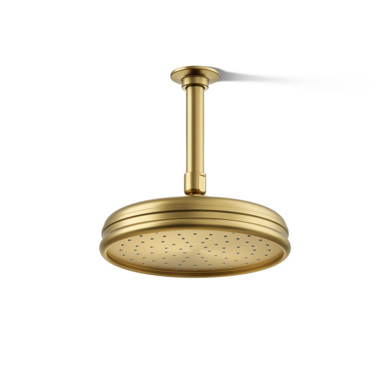 Traditional Rain Shower Head, Vibrant Brushed Gold