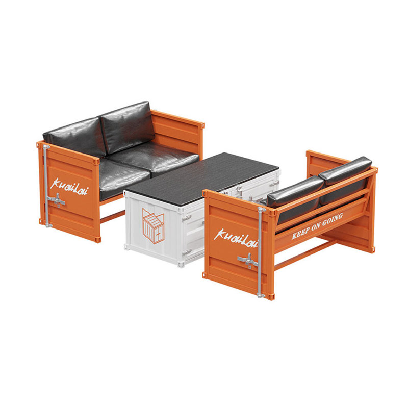 Table basse et chaises personnalisées de style industriel, H 19,69 po x L 47,24 po x l 23,62 po