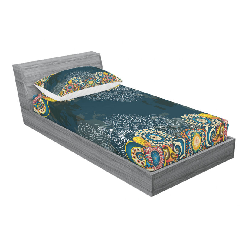 Microfiber Floral Sheet Set, Twin XL Sheet Set + Fitted Sheet + 2 Pillowcases