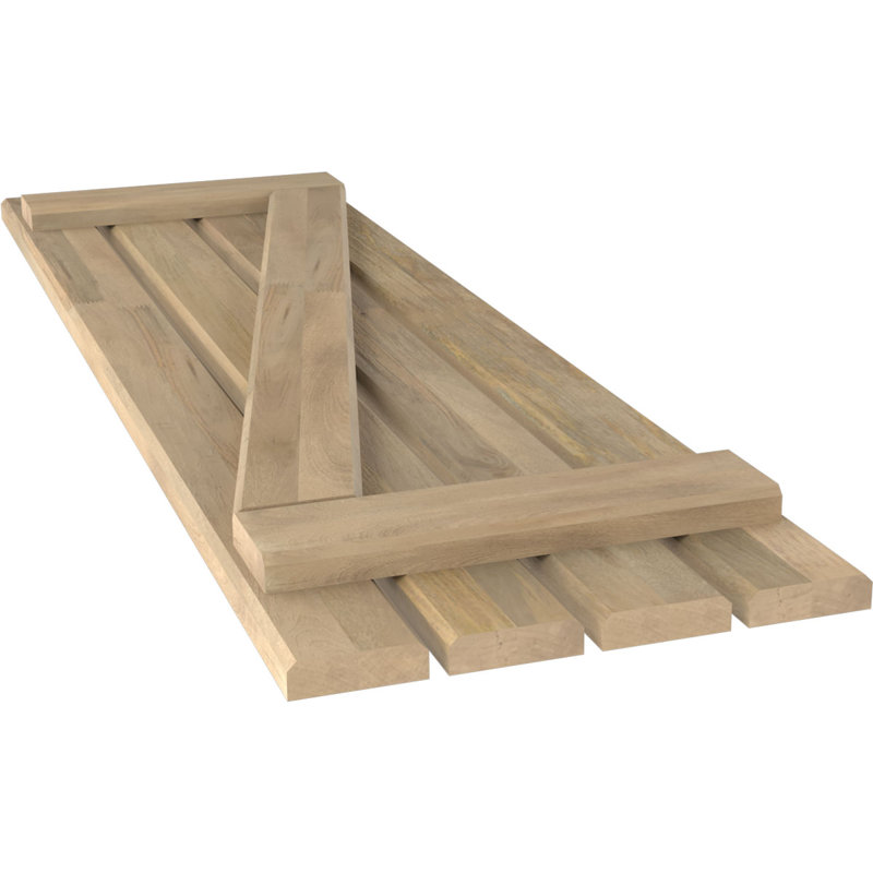 Volets de planche-n-lattes avec barre en Z (par paire) Americraft (2 lattes), Sans finition, 15 1/2", 61"