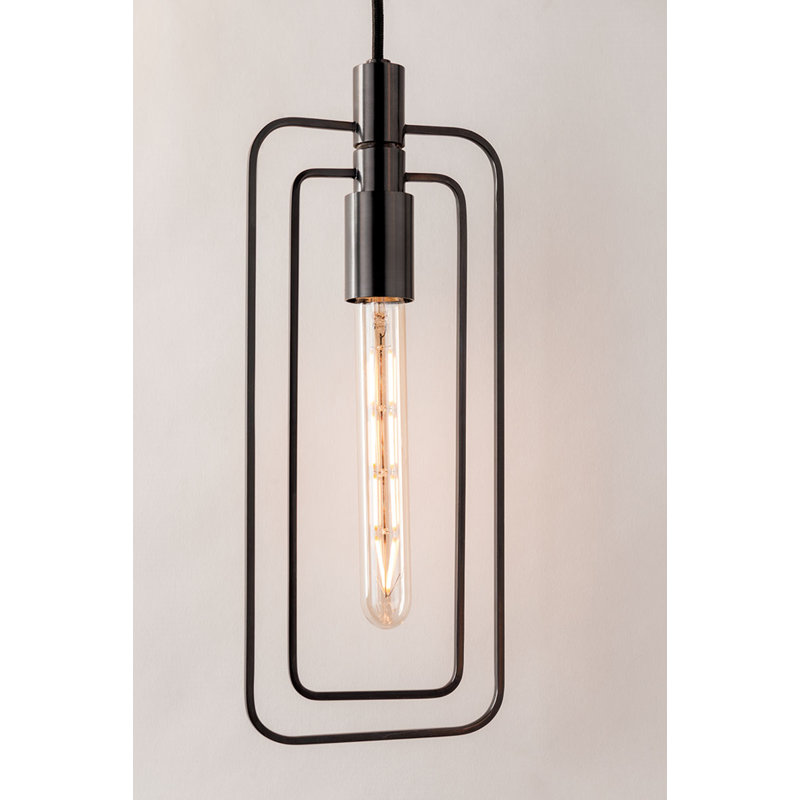 Luminaire suspendu géométrique unique à 1 lumière Jesper, Bronze vieilli