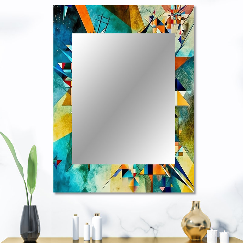Autumn Jazz In The Afternoon Geometric Fusion - Geometric Large Mirror, Modern Unique Wall Mirror Decor, Printed Metal Art