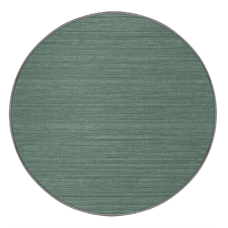 Machine Washable Solid Gray Area Rug, Round 3'