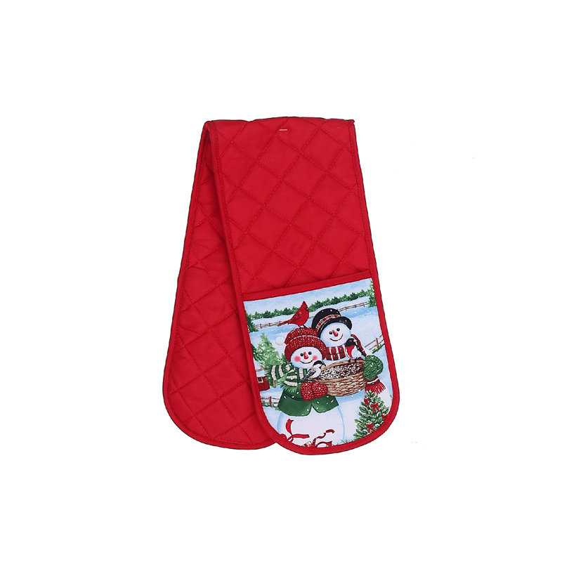 Ensemble de mitaines de four en mélange de coton 2 pièces Snowman Couple Ih Casadecor
