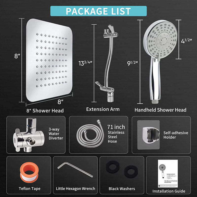 Système de douche complet avec valve brute