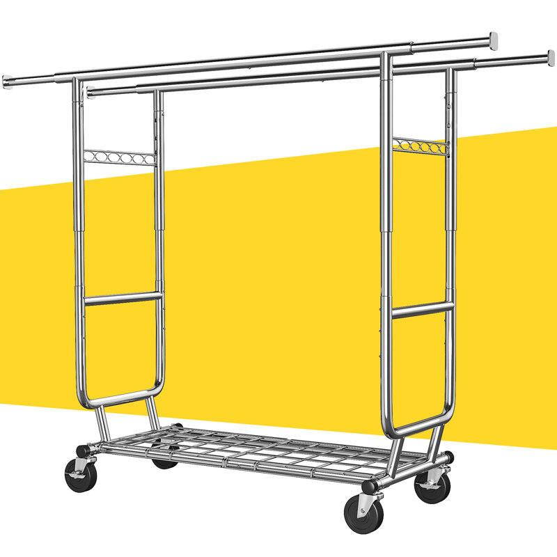 Madalin 630 lb. Capacity Rolling Clothing Rack, Chrome