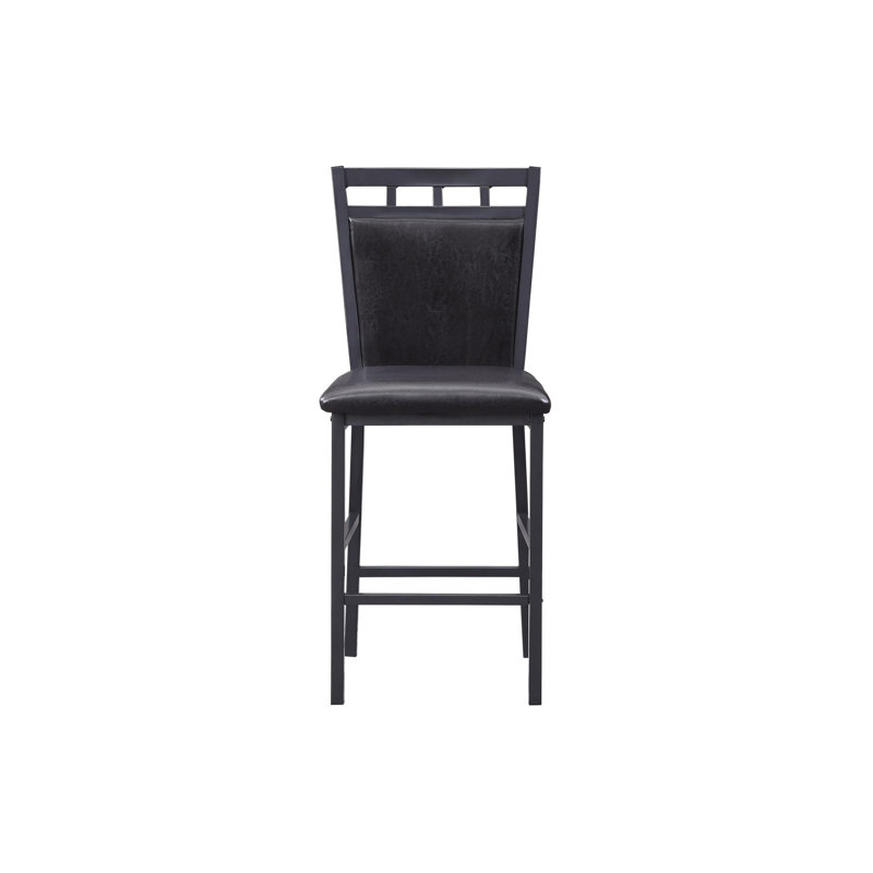 Enmore Floyd Black Faux Leather Seat Faux Marble Rectangular Counter Height Dining Room Set