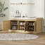 Banc de rangement pour chaussures avec rotin tissé, banc pour chaussures avec coussin, tablettes réglables, banc d'entrée pour chambre à coucher, salon