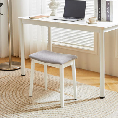 Tabouret de coiffeuse rembourré en lin massif avec pieds antidérapants