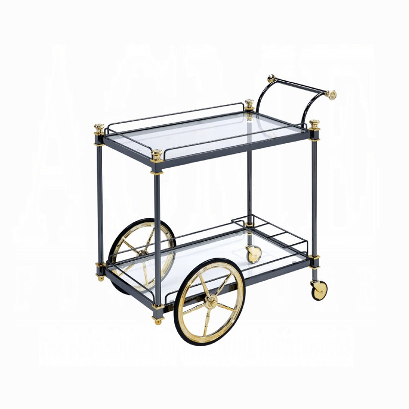 Chariot de service Mcgee, Noir et or