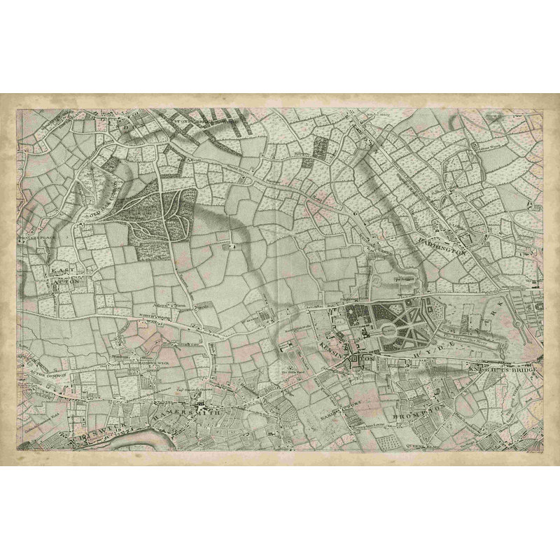 Carte de la grille de Londres VI, H 8 po x l 12 po