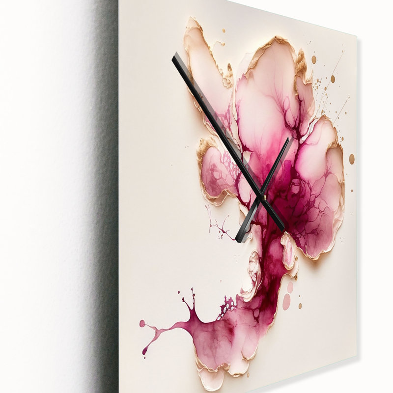 Jermarius - Horloge murale abstraite à encre liquide surdimensionnée, Grand