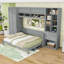 Lit escamotable 2 tiroirs en bois avec tablettes et garde-robe intégré-224813340-224813337