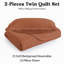 Ensemble de couvre-lit matelassé surdimensionné 100% microfibre Oxford-124686661-124686677
