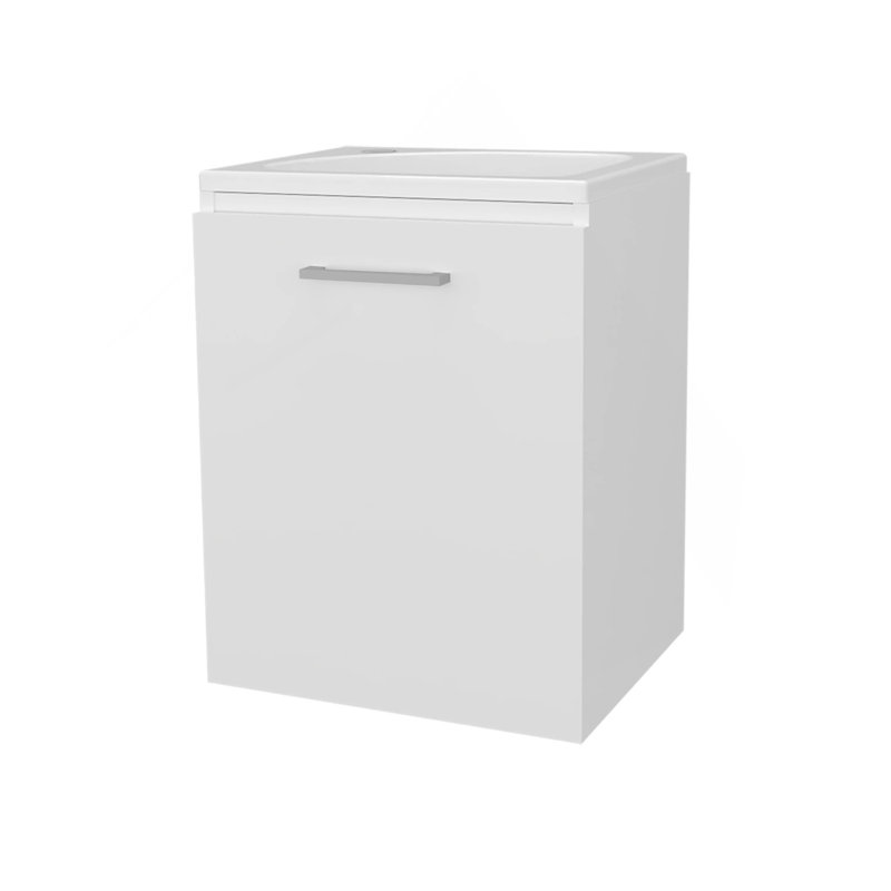 Meuble-lavabo blanc avec lavabo intégré, Blanc