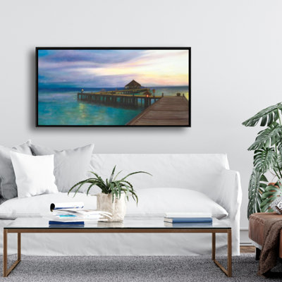 Boardwalk With Sunset Print On Canvas