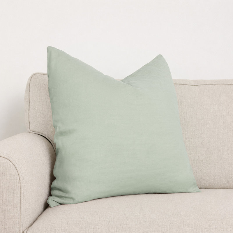 Coussin décoratif Clara 100 % lin français, Sauge du désert