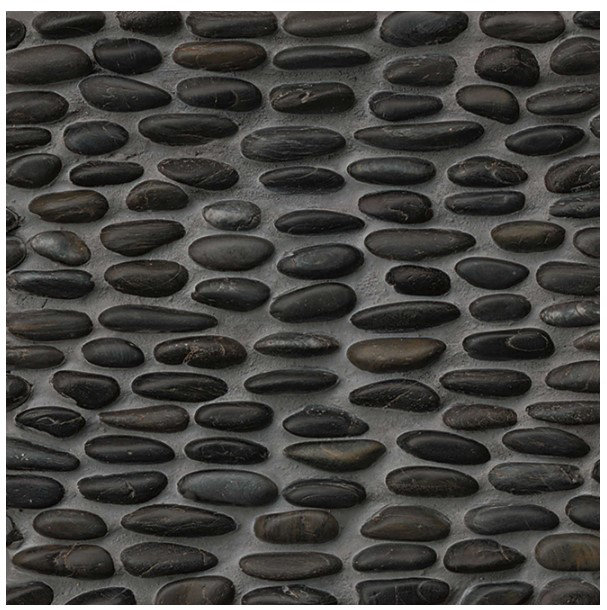 Carrelage mosaïque en pierre naturelle debout gris / noir 12 po x 12 po