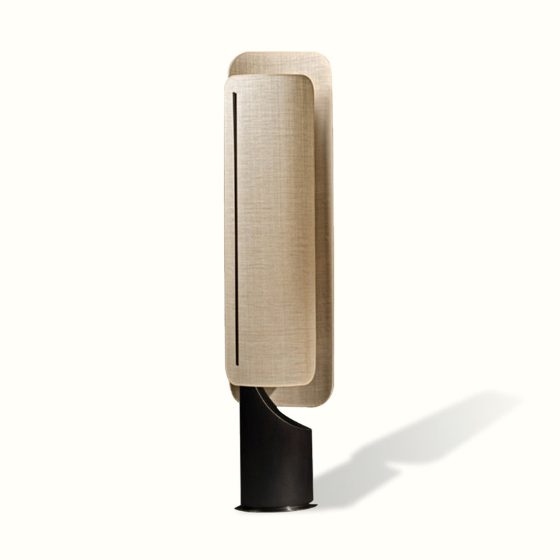Beige-white+Black Linen+Iron Free Form Floor Lamps
