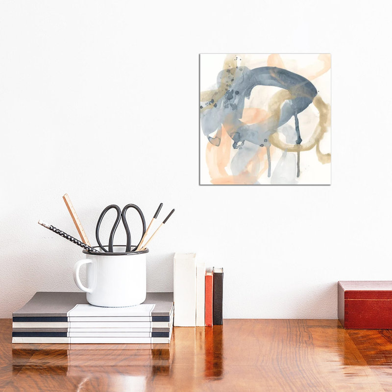 Liquid Blueprint V by June Erica Vess - Wrapped Canvas Print, 30.48cm H x 30.48cm W