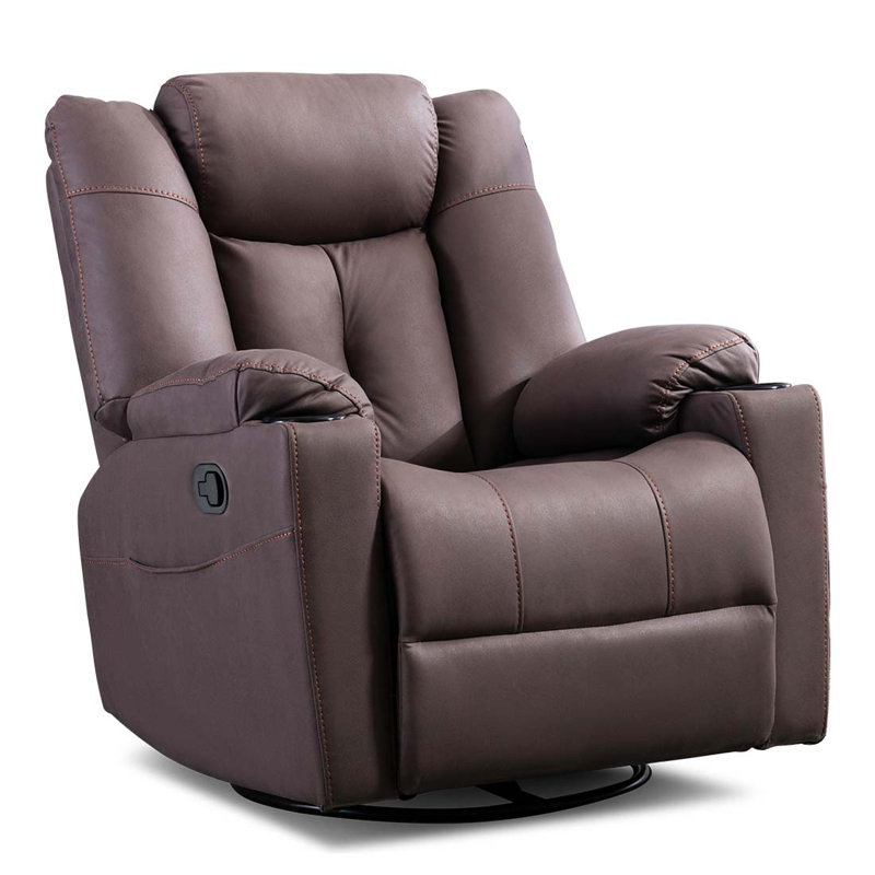 Henreitta Swivel Home Theatre Recliner, Brown