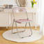 Ensemble de 6 chaises pliantes en acrylique rose, peu encombrantes, idéales pour la maison, le bureau, les fêtes et un usage quotidien.-254048552