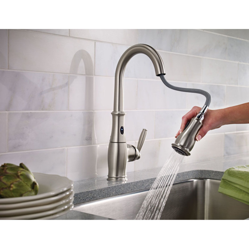 Robinet de cuisine à poignée simple Brantford, Acier inoxydable résistant aux taches