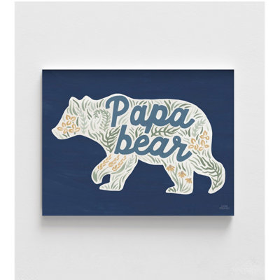 Affiche ours, très grand animal de la forêt, décor chalet rustique bleu foncé, affiche idée de décor de chambre de grand-père