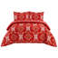 Printed Bedspreads 3 Piece Trendy Burgundy Comforter Bed Throw with Matching Pillow Shams-114397923