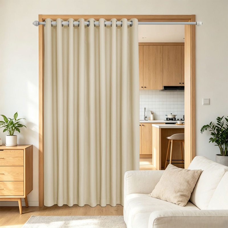 Rideau de porte haute précision 1 panneau, disponible en plusieurs couleurs et tailles, Off‑White 8#, 100"Wx108"L