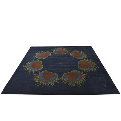Square Otto Navy Blue Rug