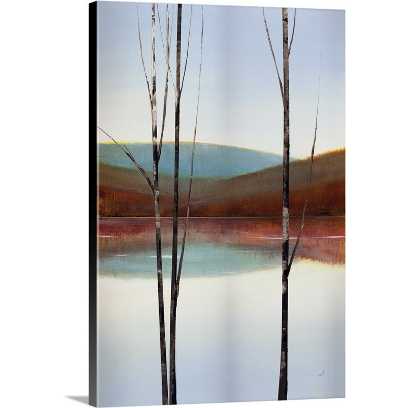 « calme eaux i », peinture sur toile, Toile tendue, H 18 po x l 12 po x P 1,25 po