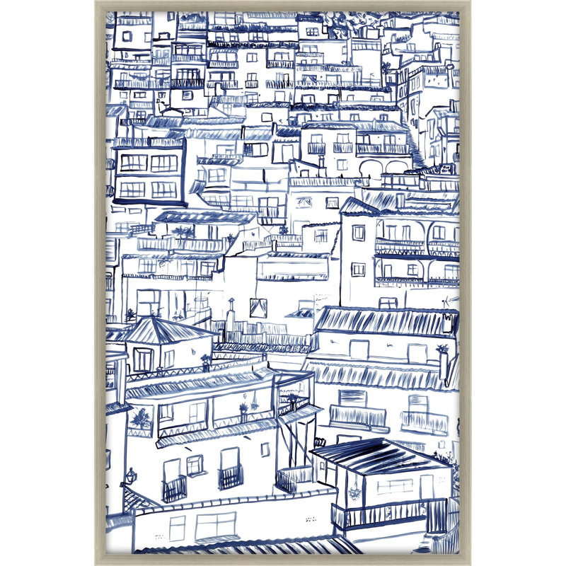 Mijas Silver Framed Print Wall Art