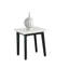 Ensemble de table 3 pièces de style contemporain 1 table basse triangulaire 2 x table de bout carrée avec plateau de rangement inférieur en marbre et finition noire et blanche