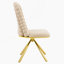 Ensemble de 2 chaises de salle à manger en velours beige avec pieds dorés, chaises d'appoint rembourrées modernes pour la salle à manger et la cuisine-1378481272